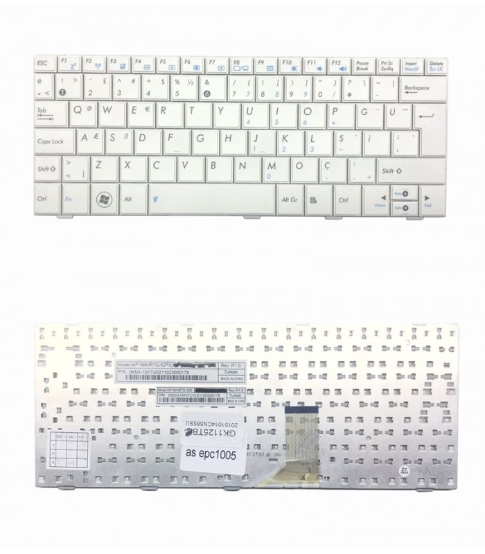 Asus Eee PC 1001PQ Klavye - Türkçe Beyaz