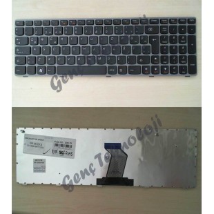 Lenovo Ideapad Z570 Klavye - Türkçe Gümüş Gri