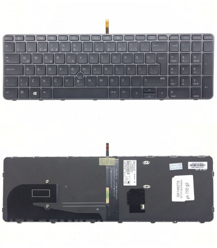 HP Zbook 15U G4 Klavye - Türkçe Siyah - Işıklı