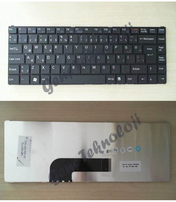 Sony Vaio VGN-N110 Klavye - Türkçe Siyah