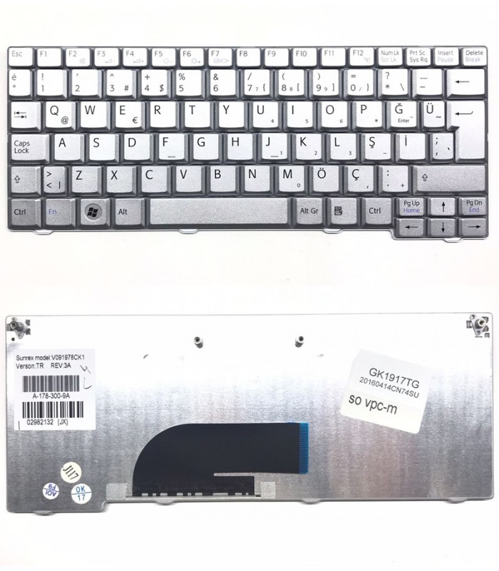 Sony PCG-21313T Klavye - Türkçe Gümüş Gri