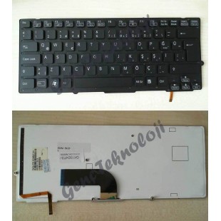 Sony Vaio VPC-SA Serisi Klavye - Türkçe Siyah - Işıklı - Çerçevesiz