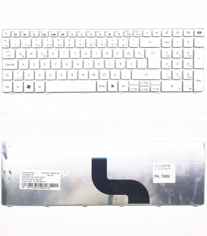 Packard Bell AEZYDR00010 Klavye - Türkçe Beyaz