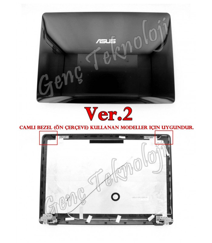 Asus X64JA, X64JV LCD Camlı Cover Ekran Kasası - Ver.2