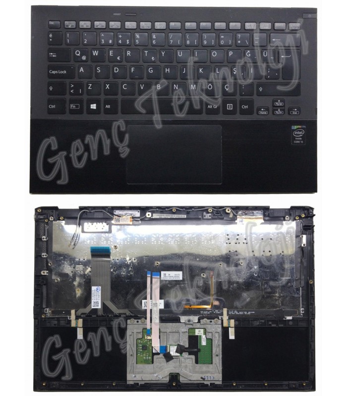 Sony Vaio SVP1321, SVP132A Üst Kasa Klavye Kasası - Siyah