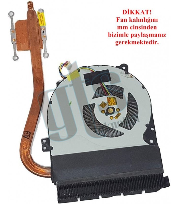 Asus R510JK R510L R510LAV CPU Fan ve Heatsink Bakır Soğutucu V2