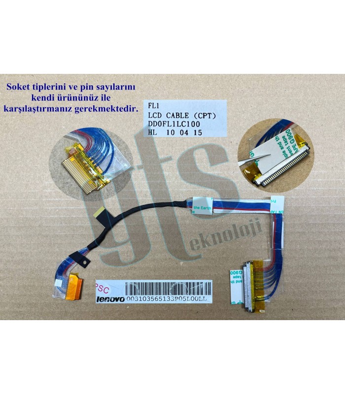 Lenovo DD0FL1LC100 Floresanlı Ekran Kablosu Data Kablo Lenovo DD0FL1LC100 Floresanlı Ekran Kablosu Data Kablo