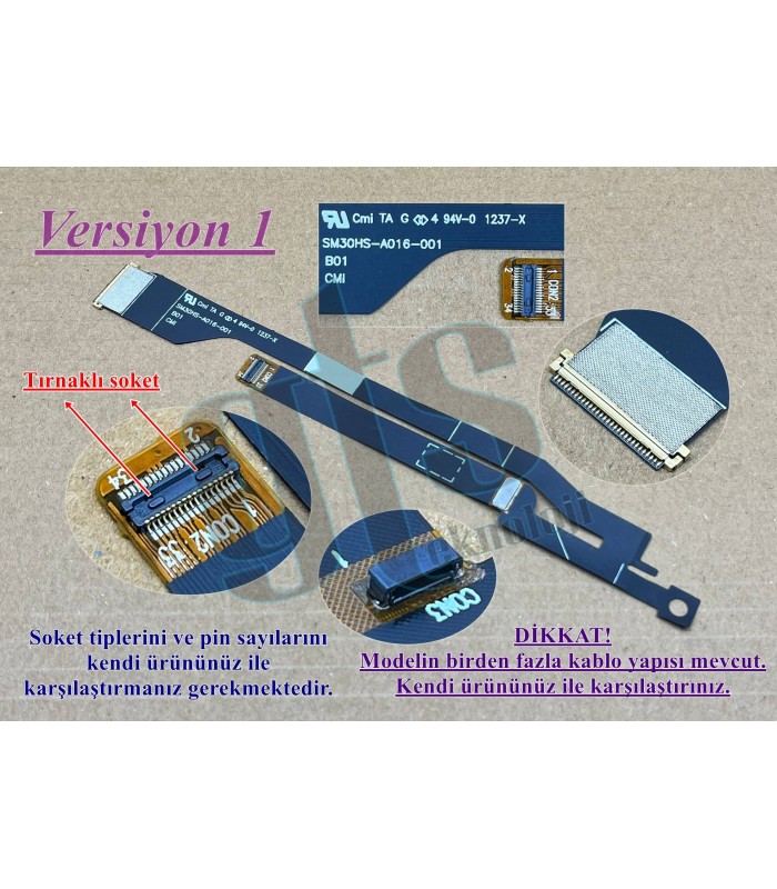 Acer Aspire S3-951, S3-951-2464G Led Ekran Kablosu Data Kablo - Ver 1