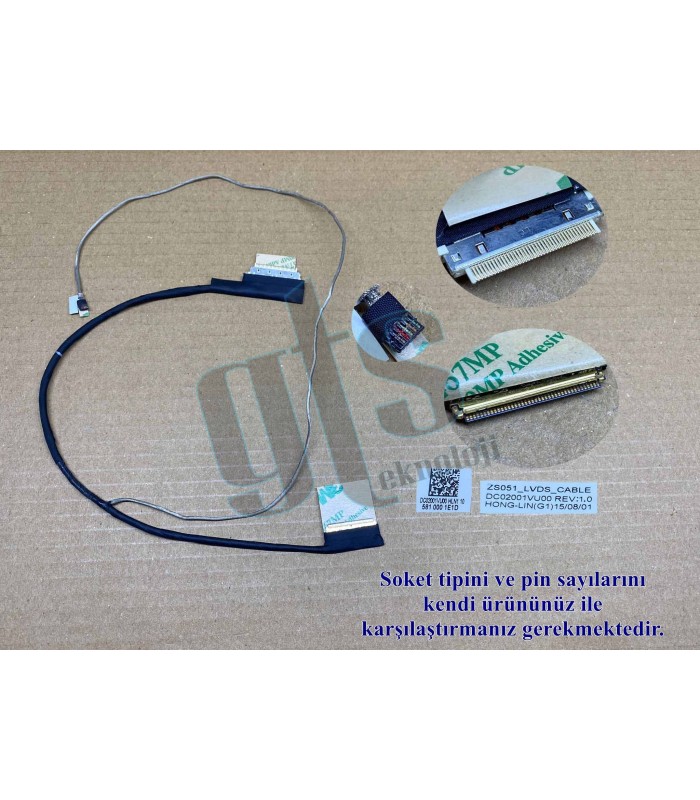 HP DC02001VU00 Led Ekran Kablosu Data Kablo - 40 Pin