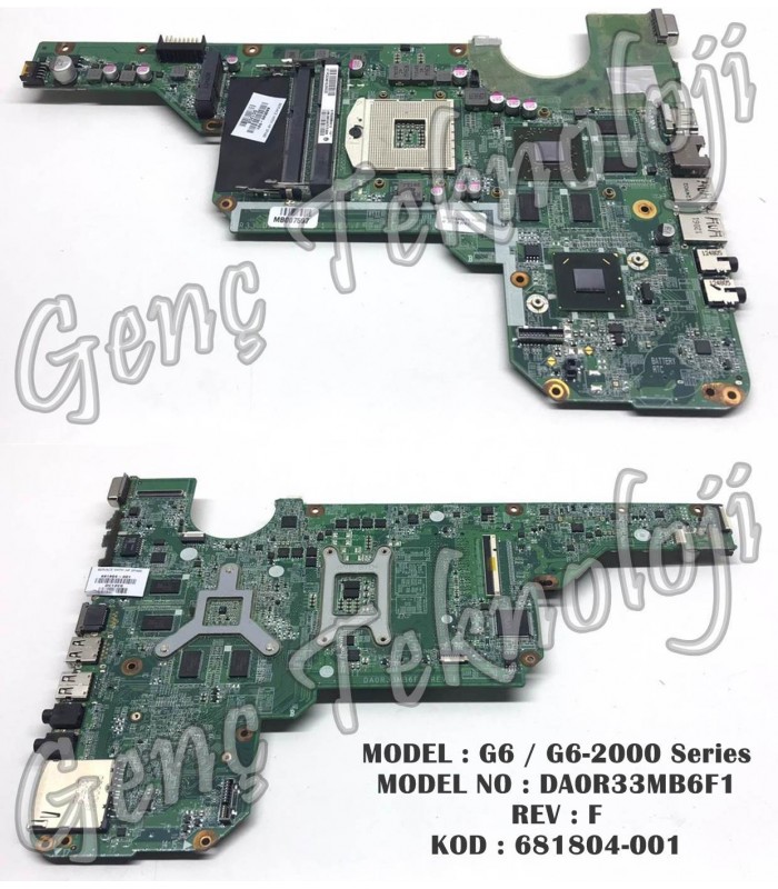 HP G6 G6-2000 Series Anakart - DA0R33MB6F1 Anakart