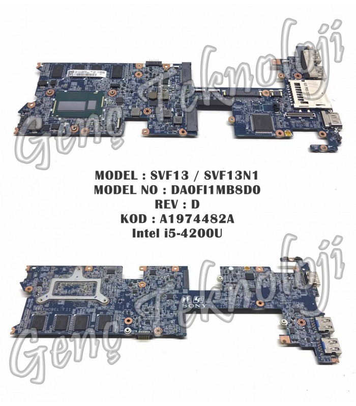 Sony SVF13 SVF13N1 Anakart - DA0FI1MB8D0 A1974482A Anakart Sony SVF13 SVF13N1 Anakart - DA0FI1MB8D0 A1974482A Anakart